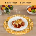thumbnail image 4 of Yellow Boho Round 15 Inch Placemats Set of 6, Abstract Geometric Bohemia Ethnic Striped HeatResistant Non Slip Place Mats for Dining Table, Wipeable Braided Kitchen Table Mats for Housewarming, 4 of 9