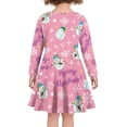 thumbnail image 3 of Renewold Comfy Softness Swing Twirl Dresses Size XS Snowflake Snowman Kids Long Sleeve Pleated Playwear Party Going Out School Midi Dress,Christmas Day, 3 of 4