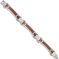 thumbnail image 2 of Stainless Steel Polished With Wood Inlay 8.25In Bracelet (8.25 X 10.9) Made In China srb2161-8.25, 2 of 5