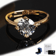thumbnail image 2 of Anillo Promesa Compromiso 14k Oro Chapa Dorado Diamante Boda Xtellar dorado, 2 of 4