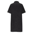 thumbnail image 6 of ITSAME Women's Denim Midi Dress, Breasted Short Sleeve Fashion Collar Summer Casual Loose Dresses Black L, 6 of 9