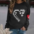 thumbnail image 1 of Fartey Chandails en Molleton Graphiques Cœur Patte Mignons pour Femmes Manches Longues Col Rond Chemises Amples Confortables Automne Ajusté Chandail Tops, 1 of 4