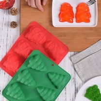 OFFIGAM Silicone Santa Claus Cake Pan 0.22x8.25x1.18in Christmas Baking Mold for Holiday Cake Decorating