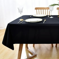 Rectangle Tablecloth 60 x 84 Inch Washable Fabric Table Cloth Solid Black Table Cover for Dining Wedding Party Banquet Tabletop Decoration