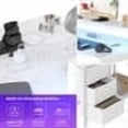 thumbnail image 2 of 43 Inch Computer Desk, L Shaped Desk with Power Outlets and Led Lights, 3-Drawer Gaming Desk with Storage Shelves and Monitor Stand, Reversible Home Office Desk for Study, Working, Black Willow, 2 of 7