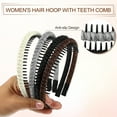 thumbnail image 4 of Unique Bargains 4pcs Teeth Comb Headband Solid Color Non-slip Hair Bands Hair Accessories Black Beige Deep Brown Gray, 4 of 7