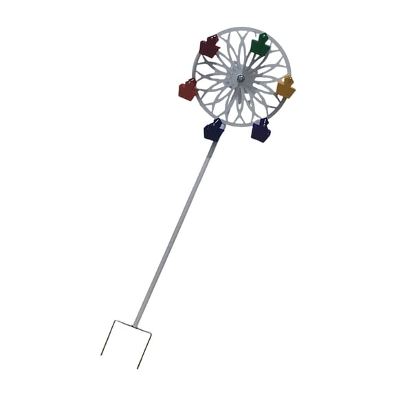 Rotating Ferris Wheel Bird Feeder Stainless Steel Garden Decorative Windmill Sculpture For Outdoor Yard Patio Landscape
