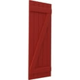 thumbnail image 3 of Ekena Millwork 17 1/2"W x 53"H Americraft Five Board (2 Batten) Exterior Real Wood Joined Board-n-Batten Shutters w/ Z-Bar (Per Pair), Fire Red, 3 of 10