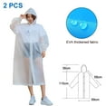 thumbnail image 2 of 2PC Thickened Non Disposable Raincoat Fashion EVA Outdoor Travel Portable One Piece Raincoat for Adults and Children - white, 2 of 5