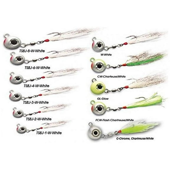 Tsunami 1oz Fluke Ball Jig-Chartreuse White ball