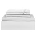 thumbnail image 3 of Lux Decor Collection Cal King Sheets Set, Double Brushed Microfiber Sheet Set - Hypoallergenic, Wrinkle Resistant - Deep Pocket Bed Sheet, White, 3 of 6