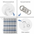 thumbnail image 6 of Navy Blue Bathroom Shower Curtains with Hooks, and Gray Stripe Abstract Minimalist Modern Art Waterproof Fabric Washable Shower Curtain for Home Hotel Bathtub Decor 72x84 Inch, 6 of 9