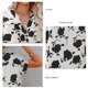 thumbnail image 4 of Tops de verano para mujer, estampados de flores, cuello en V, manga corta, camisa informal holgada elegante para mujer para fiesta, oficina, viajes, blanco M, 4 of 5