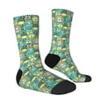 thumbnail image 3 of Uemuo Animals with Leaf Pattern Women's Crew Socks, Soft Durable Breathable Moisture-Wicking with Odor Control Cotton socks, 3 of 9