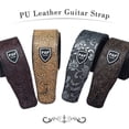 thumbnail image 4 of PU Leather Guitar Strap - Fits for Acoustic, Electric, and Guitars, Embossed Adjustable Strap Yellow, 4 of 9