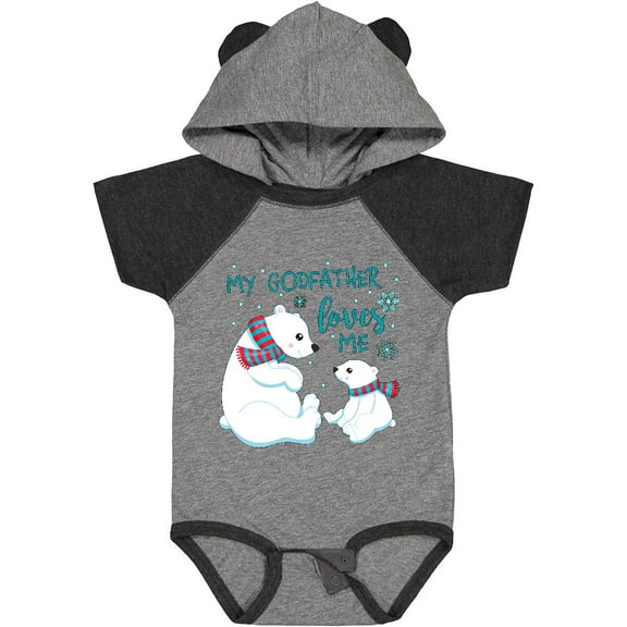 Inktastic My Godfather Loves Me- cute polar bears Boys or Girls Baby Bodysuit