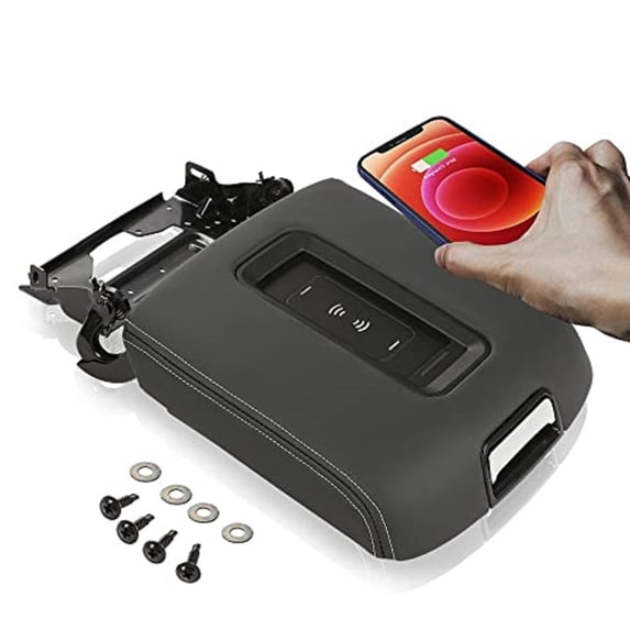 PIT66 Center Console Armrest Lid + Wireless Charger Fit For Chevrolet Suburban 2015-19