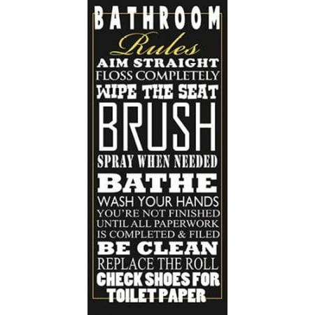 Bathroom Rules Poster Print By Jim Baldwin