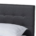 thumbnail image 4 of Bowery Hill Queen Size Dark Gray Fabric Walnut Finished Platform Bed, 4 of 10