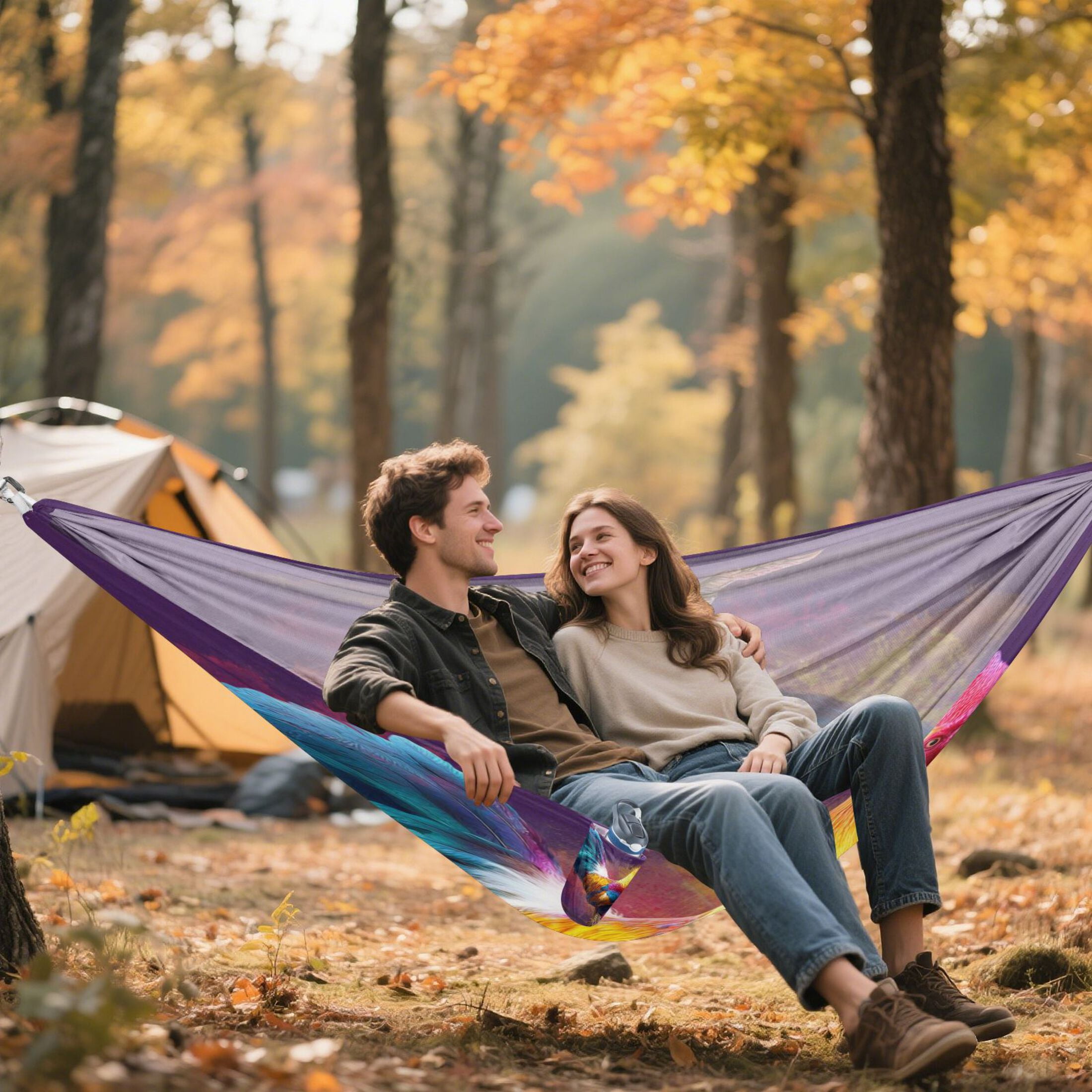 Hanging Hammock Portable Travel Camping For Outdooor Beach Camping Hiking A Colorful Rooster