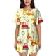 thumbnail image 1 of Fotbe Heavy Equipment Conjunto de Pijama Estampado para Mujer, 2 Piezas, Ropa de Dormir con Camiseta de Manga Corta y Shorts Suaves-Medium, 1 of 6