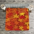 thumbnail image 3 of Ambesonne Orange Quilted Bedspread Set 3 Pcs, Nature Designs, King Size, Burnt Orange, 3 of 3