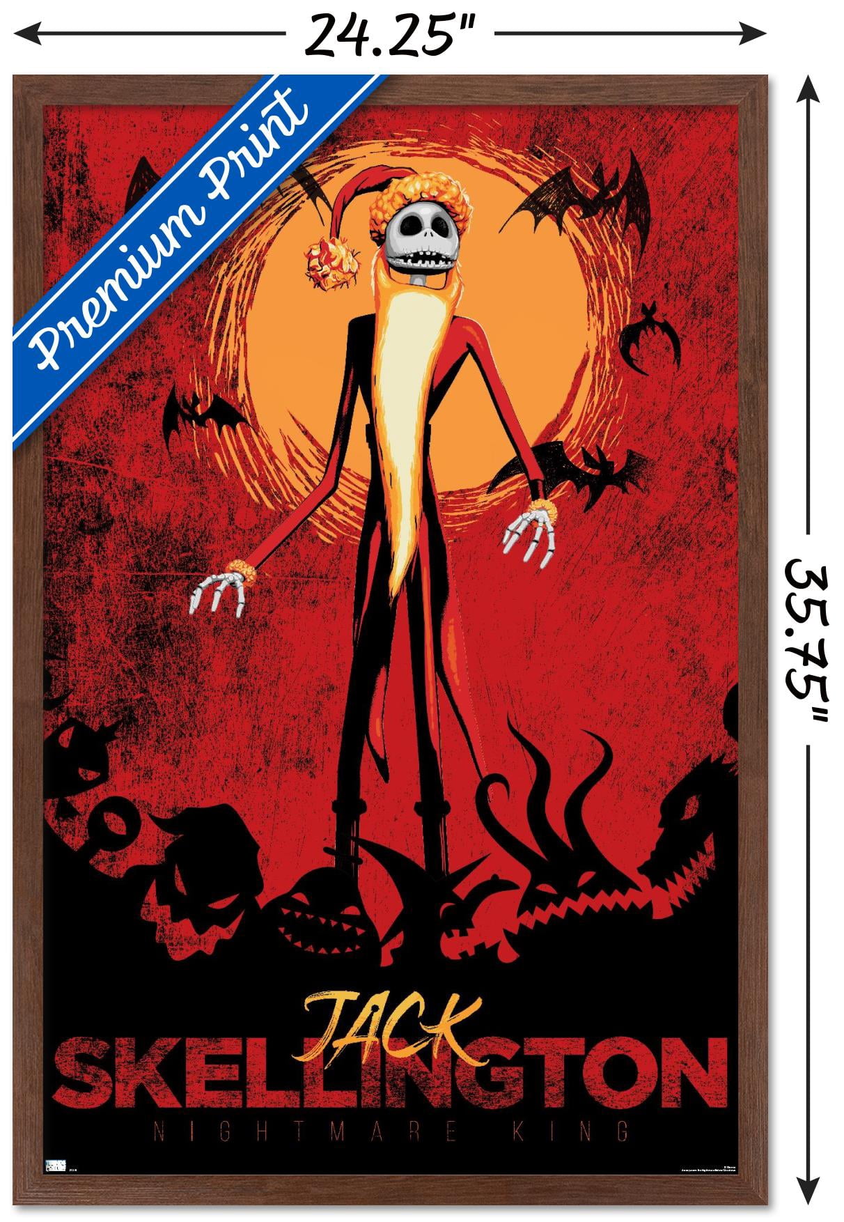Disney Tim Burton's The Nightmare Before Christmas - Red Jack Wall Poster, 22.375" x 34" Framed