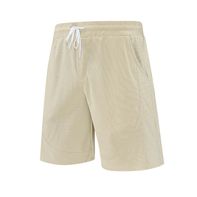 CHGBMOK Men's Shorts Solid Color Summer Drawstring Outer Thin Casual Loose Five Quarter Shorts 2XL on Clearance