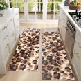 thumbnail image 4 of Kitchen Rugs Sets Of 2,Beige and Brown Leopard Pattern Anti Fatigue Kitchen Mat Rugs Non Slip Washable,Decorative Kitchen Floor Mats for Kitchen,Sink,Laundry,17"X47", 4 of 5