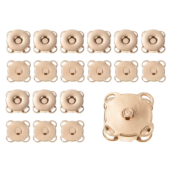 Uxcell 10 Sets Magnetic Snap 14mm Metal Fasteners for Clothing Purse, Gold Tone