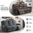 thumbnail image 7 of Timeles Recliner Covers, Stretch Reclining Chair Covers, Recliner Sofa Slipcovers Stripe Jacquard Recliner Couch Covers Furniture Protector Covers for Pet Kid (3 Seater, Gray), 7 of 7