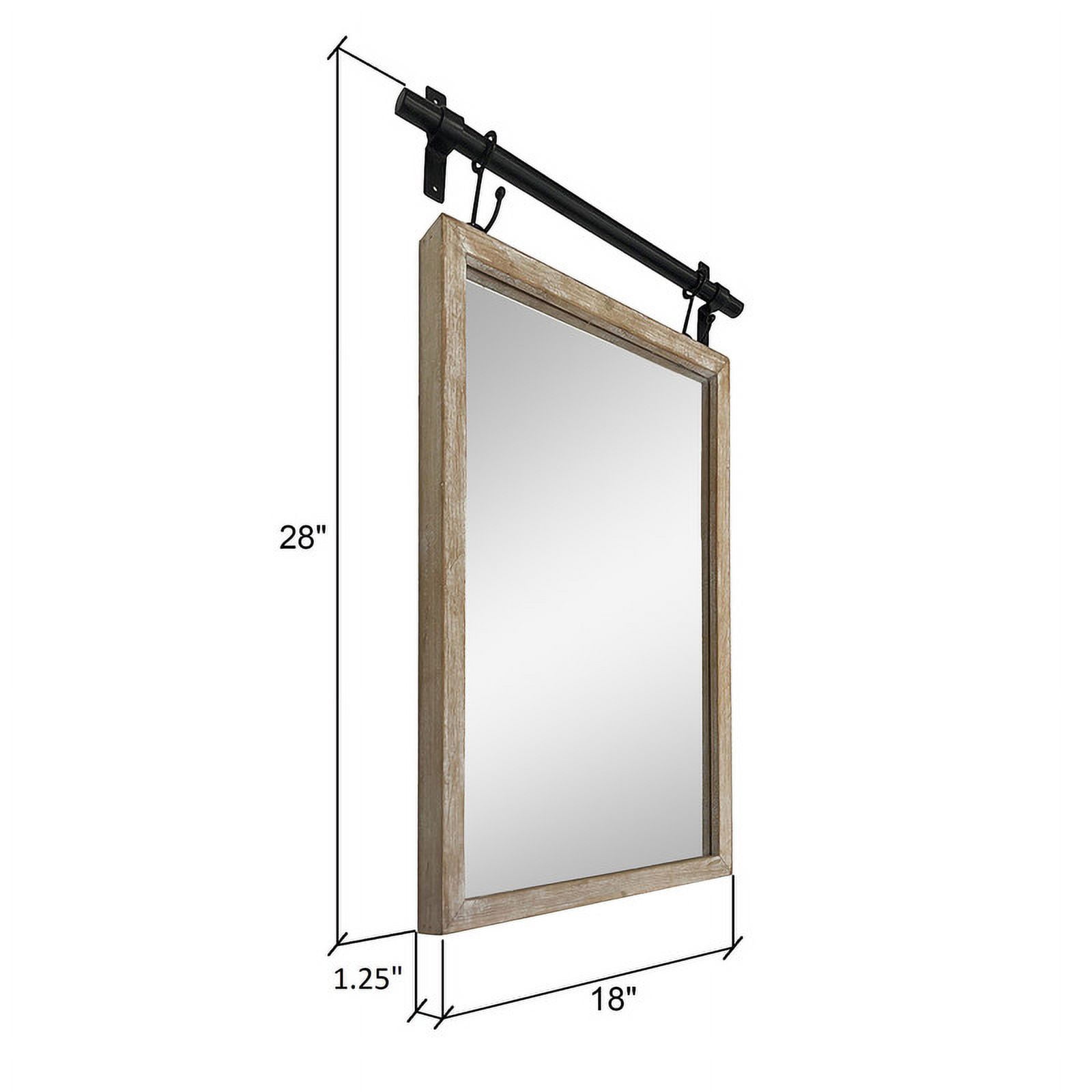 Lorae Wood & Metal Distressed Farmhouse Wall Mirror