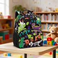 thumbnail image 2 of Jeiento Dinosaur Preschool Lightweight Backpack for Toddler, 13.5 Inch Kids School Bag for 3-5 Year Old Boys, 2 Front Zipper + 2 Mesh Side Pockets Bookbag, 2 of 7