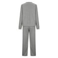 thumbnail image 4 of RYRJJ Macthing Lounge Sets for Women 2 Piece Outfits Sweatsuits Long Sleeve Crewneck Sweatshirt and Wide Leg Sweatpants Tracksuit(Gray,L), 4 of 4