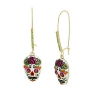 Betsey Johnson Womens Sugar Skull Dangle Earrings C80