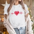 thumbnail image 5 of EchfiProm T shirts for Women Valentine Graphic Tee Love Heart Basic Short Sleeve White Valentine Day Wifes Shirts, 5 of 7