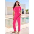 thumbnail image 5 of Roaman's Women's Plus Size Petite Plus Size Soft Knit Relaxed Pull-On Straight Leg Pant, 5 of 6