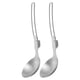 thumbnail image 2 of Cuchara plegable de acero inoxidable de 2 piezas, utensilio de cocina portátil y resistente para actividades al aire libre, cuchara para olla caliente, cuchara para sopa, cucharón para acampar, 2 of 8