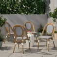 thumbnail image 2 of Noble House Remi Aluminum & Faux Rattan Bistro Chairs in Gray/White (Set of 4), 2 of 10