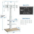 thumbnail image 7 of Modern Floor TV Stand Swivel for 40 to 75 inch White 3 Shelf TV Mount Stand, White, 7 of 7