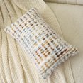 thumbnail image 3 of Funda de almohada Aeckself Boho Chenille con mechones de 30 x 50 cm, color naranja y blanco, 3 of 7