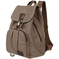 thumbnail image 3 of Mochilas de lona a la moda, bolso informal para compras al aire libre, mochila deportiva, senderismo, viaje, bolsa multiusos, café, 3 of 4