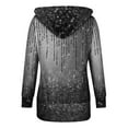 thumbnail image 5 of Herrnalise Jackets For Women Winter Fashion Sweater Zipper Printed Hooded Long Sleeve Shackets For Women 2024 fall Black,M, 5 of 5