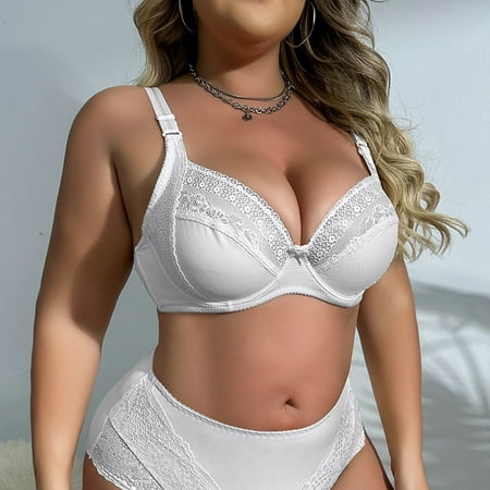BYHONG Women s Plus Size Lingerie Ultra Thin Cup Semi Transparent Lace Sexy Full Cup Bra with A Side Nipple Top Bars for Women White 36