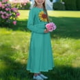 thumbnail image 2 of DISNIMO Green Sunflower Long Sleeve Dress for Kids 7-8yrs Dresses with Pockets and Long Sleeves Dress Kids Long Sleeve Dresses for Girls Twirl Skater Dress Kids Crew Neck, 2 of 7