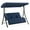 Dark Blue, variant on MCombo 3-Seat Heavy Duty Reclining Porch Swing Chair with Legrest, 680 lb Capacity, Cushions and Pillows, Burgundy