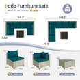 thumbnail image 5 of UDPATIO 7 Pieces Outdoor Patio Furniture Set with 44" Fire Pit Table, Outdoor Wicker Patio Conversation Set with Cushions for Backyard, Porch, Garden(Peacock Blue), 5 of 7