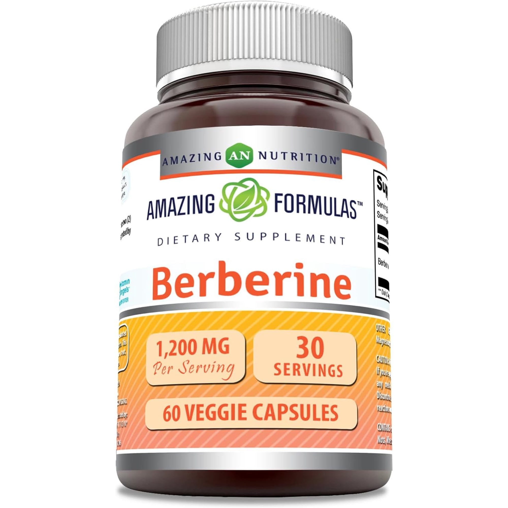Amazing Formulas Berberine 1200 mg Per Serving 60 Veggie Capsules Supplement | Non-GMO | Gluten Free | Made in USA