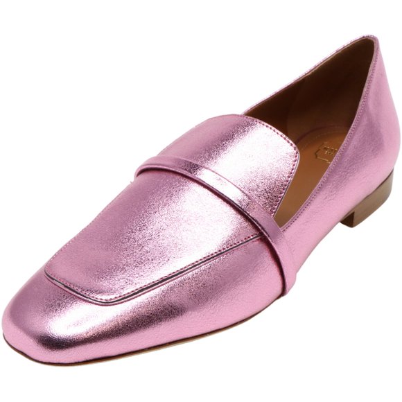 Malone Souliers Women's Jane Metallic Flat Baby Pink / Leather Shoe - 5.5 M