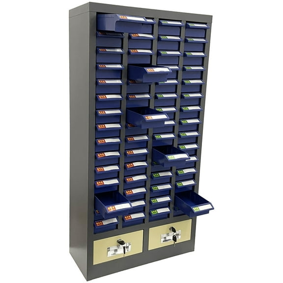60 Drawers Small Parts Cabinet with Two Large Drawers Under No Door Type